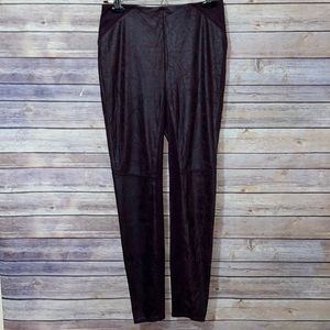 Lysse burgundy wine faux leather leggings size small